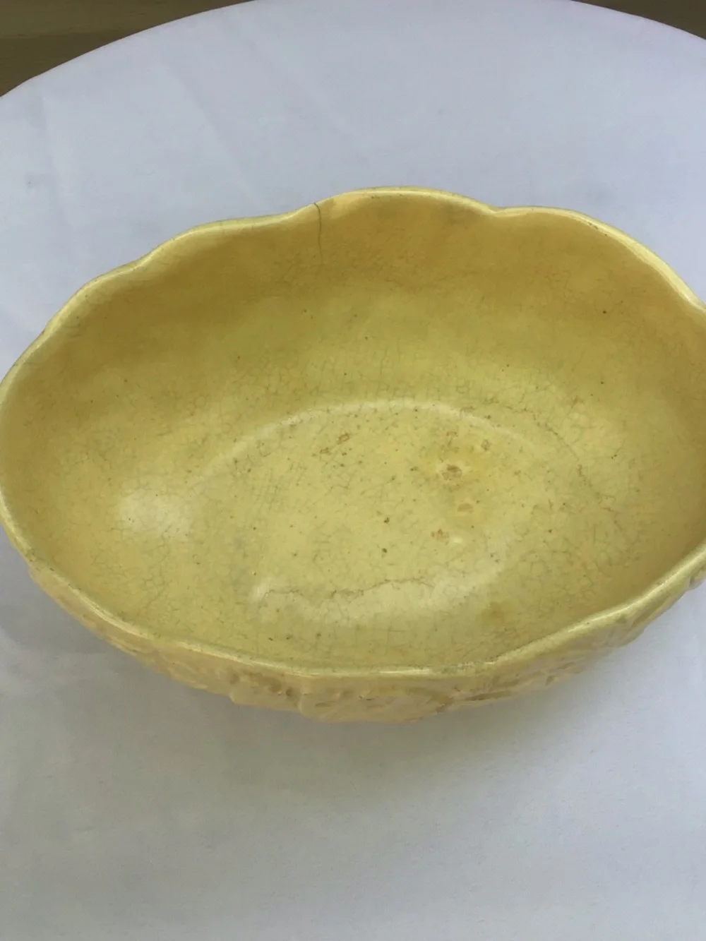 VTG McCoy? 50’s Yellow Ceramic  Planter, Has Crazing